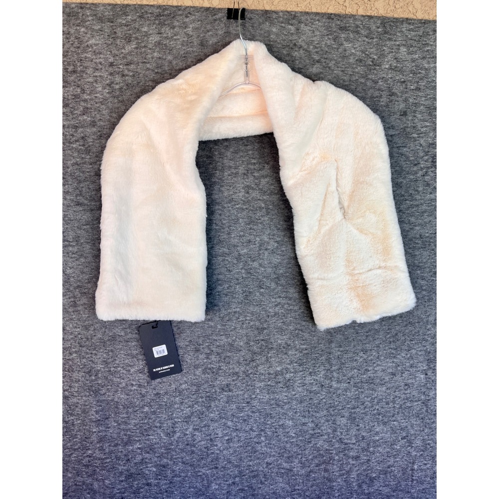 Apparis Ivory Faux Fur Scarf Vegan Pull Through Wrap Cream One Size NWT